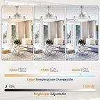 lediary 42 inch retractable ceiling fans with lights showing dimensions