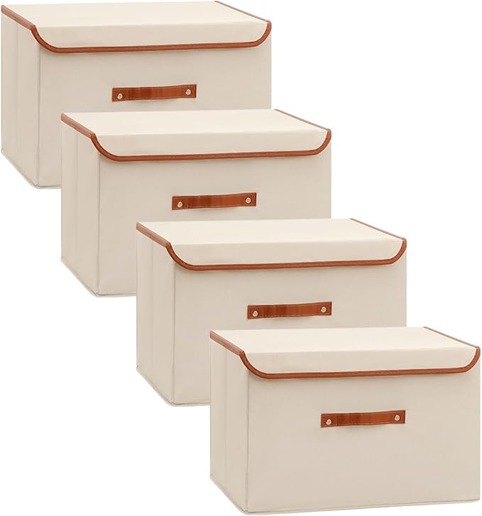 Tuza 4 Pack Large Fabric Storage Bins by TidySpaceSoftlyStyled