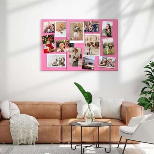 MaxGear Felt Bulletin Board 48" x 36", Pink Felt Wall Tiles Wall Decor