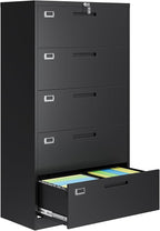 AFAIF 5 Drawer File Cabinets for Home Office, Metal Filing Cabinet by AFAIF
