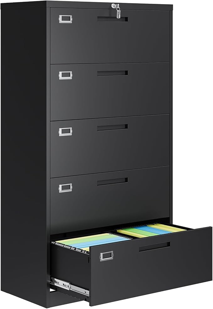 AFAIF 5 Drawer File Cabinets for Home Office, Metal Filing Cabinet by AFAIF