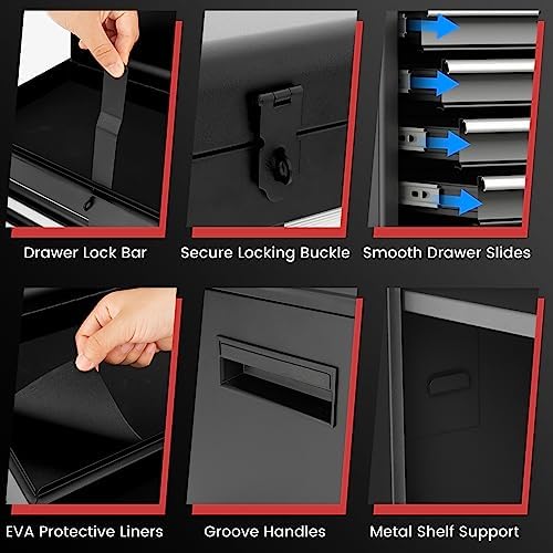 dreamade 5-drawer tool chest combo, rolling tool cabinet on a desk or shelf