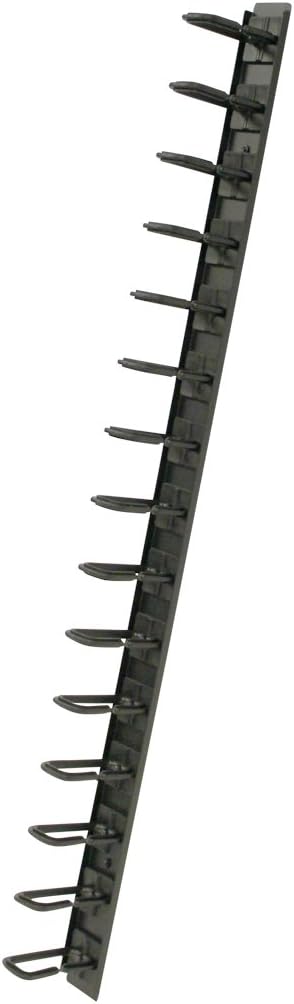 NavePoint 1 Channel Tool-Less Plastic Vertical Ringed Cable Manager 34 Inch w...