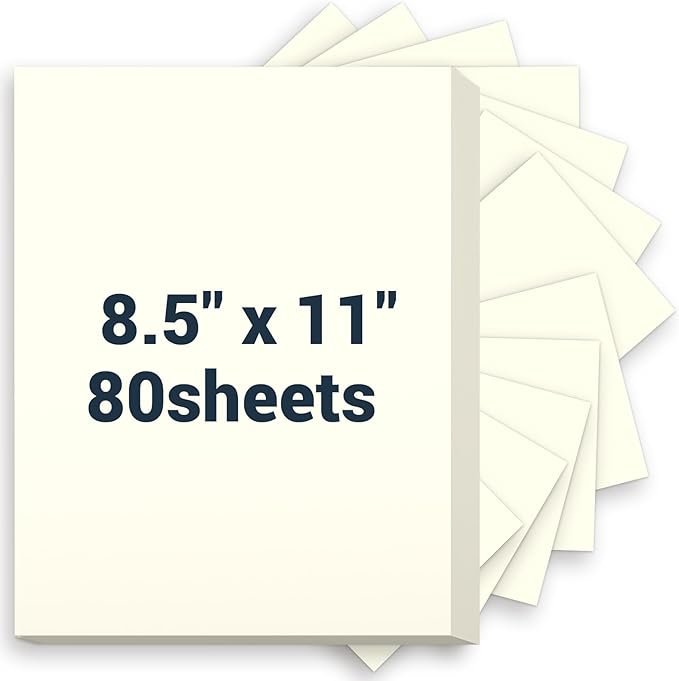 Cardstock 8.5 x 11, Thick Printer Paper, Card Stock Paper 200 gsm, 80 Sheets by Glyanlee