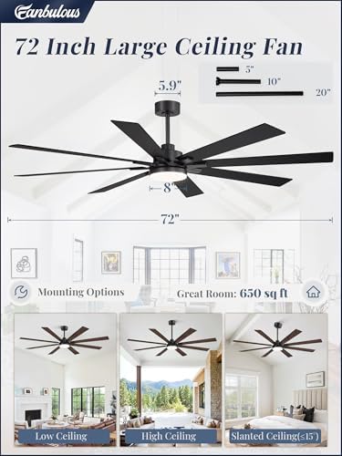 fanbulous 72 inch ceiling fans with lights dc on a desk or shelf