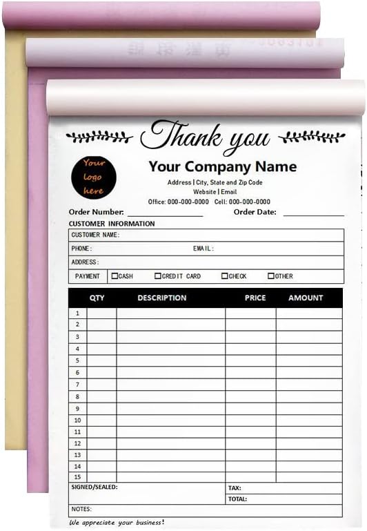 Custom Carbonless Sales Invoice Form Books by Unknown