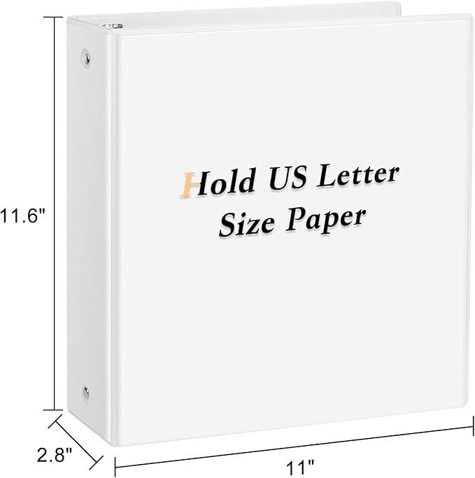 CIXILDTS 2-inch Round Ring Binder, Durable 2" 3 Ring Binder Fit Letter Size - Image 2