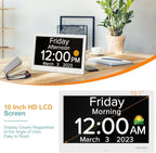 10.1 inch digital alarm clock with date and, close-up detail