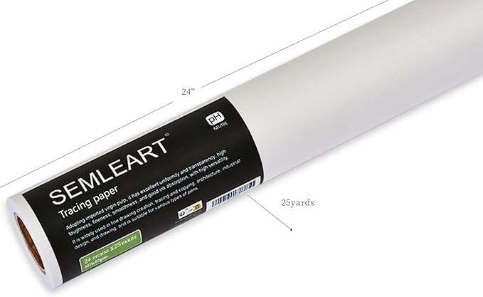 SEMLEART Artit's Tracing Paper roll, 32lb/50gsm, 24 inch x 25 Yard, Translucent - Image 2