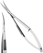 Cross Edge Curved Spring Scissors 5 Inch Stainless Steel Precision Eyebrow & - Image 9