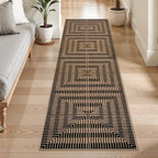 easy jute runners for hallways 2x6, washable striped, view 9