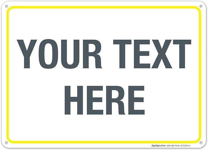 Personalized Custom Customize for Office, Delivery Yellow Sign, 10x14 Inches by SigoSigns