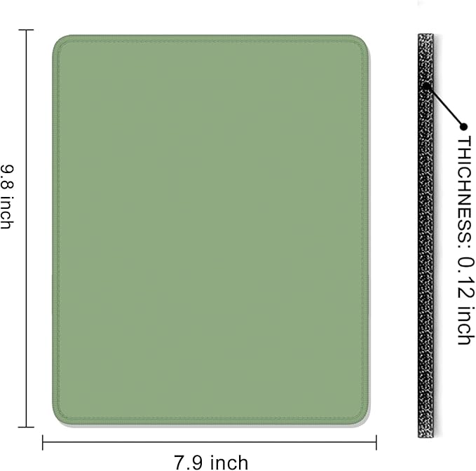 Auhoahsil Green Mouse Pad, 12 x 10 Inch Square Mousepad, 3mm Thick Rubber Mouse - Image 7
