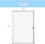 Lockable Dry Erase Board 36x24 Inches Enclosed Bulletin Boards White Board - Image 2