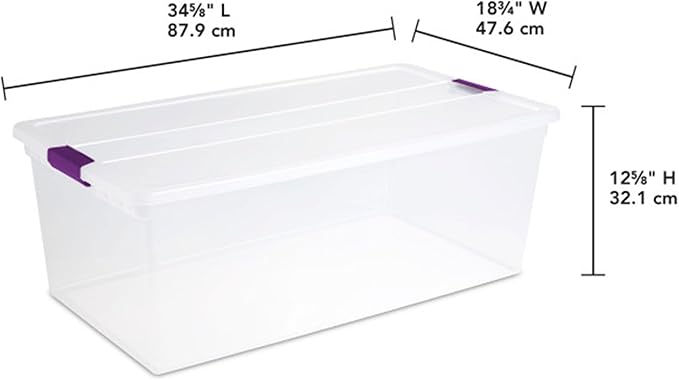 Sterilite 8-Pack 110 Quart ClearView Latch Box, Stackable Organizer Bins - Image 3