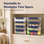 catoomuu 2-pack 9x13 clear plastic project case stackable on a desk or shelf