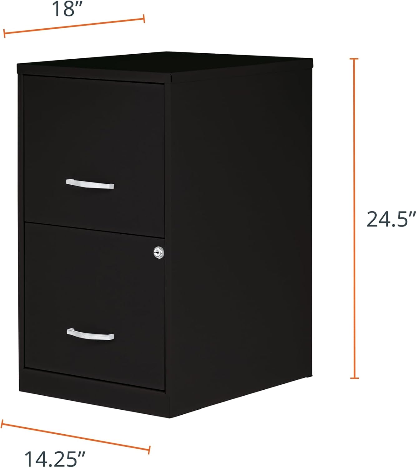 NuSparc 2 Drawer Locking Filing Cabinet | Pre-Assembled Steel Construction | Space-Saving Design is Perfect for Home and Small Office | Letter-Size | Assembled in North America