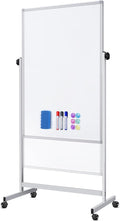 Rolling Whiteboard on Wheels, 32x48 Inches Double-Sided Magnetic Dry Erase Board by Commitedtocreatingpersonalizedproducts