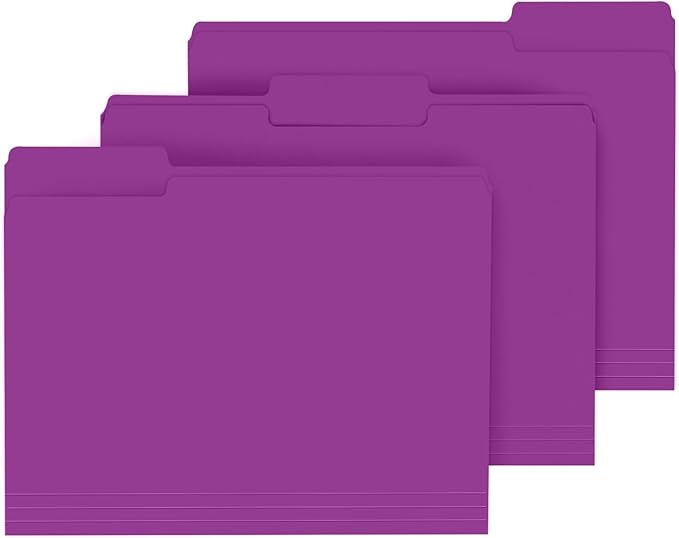 File Folder, PANDRI 120 Pack File Folder, 1/3 Cut Tab, Letter Size, Filing by PANDRI