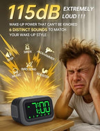 acedeck super loud alarm clock: 115db wake-up power shown in use