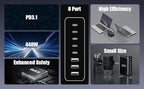 440W USB C Charger Block, 8-Port USB C Charging Station GaN IV Travel - Image 8