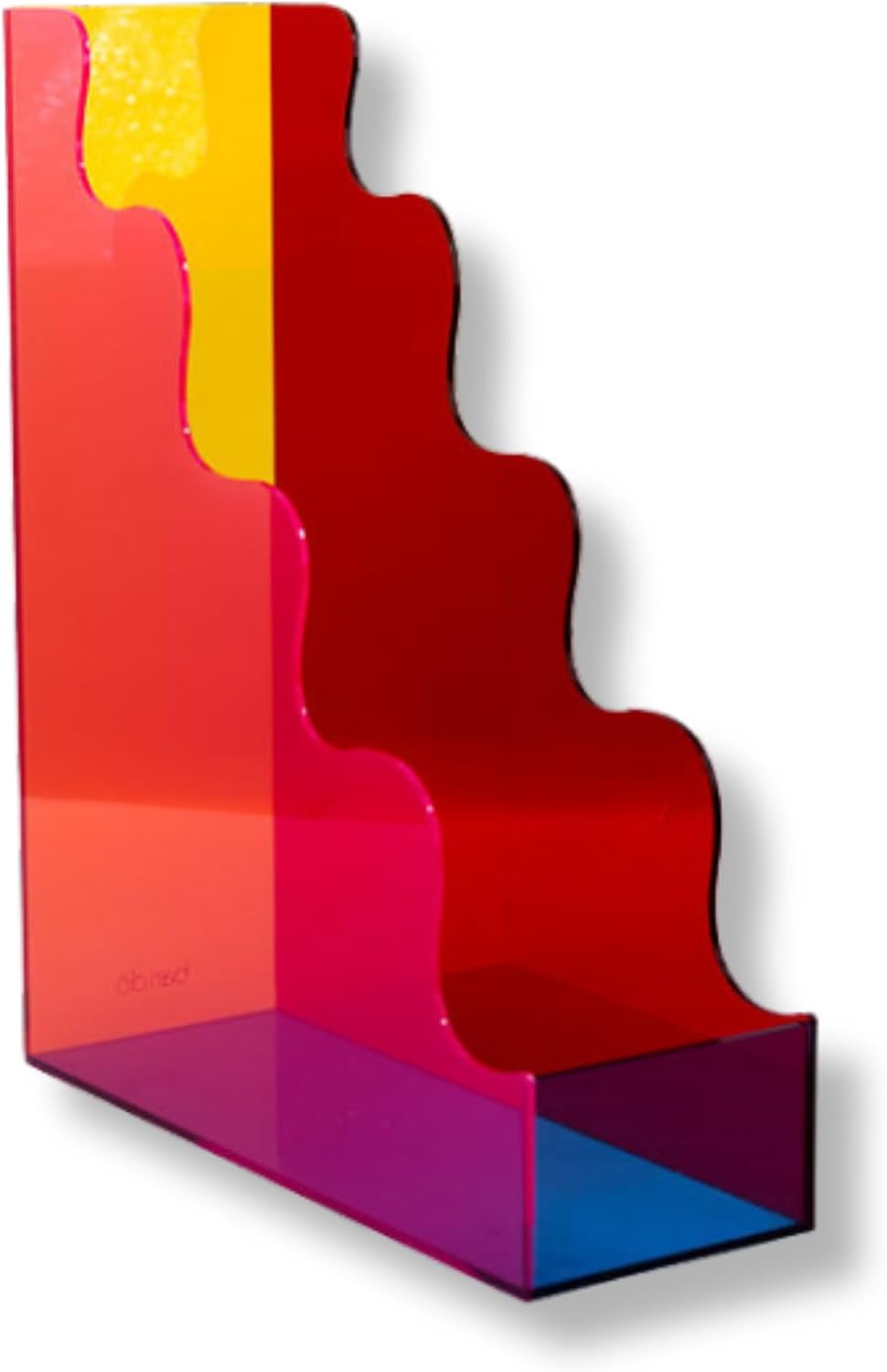 ban.do cute wavy edge acrylic file holder, colorblock shown in use