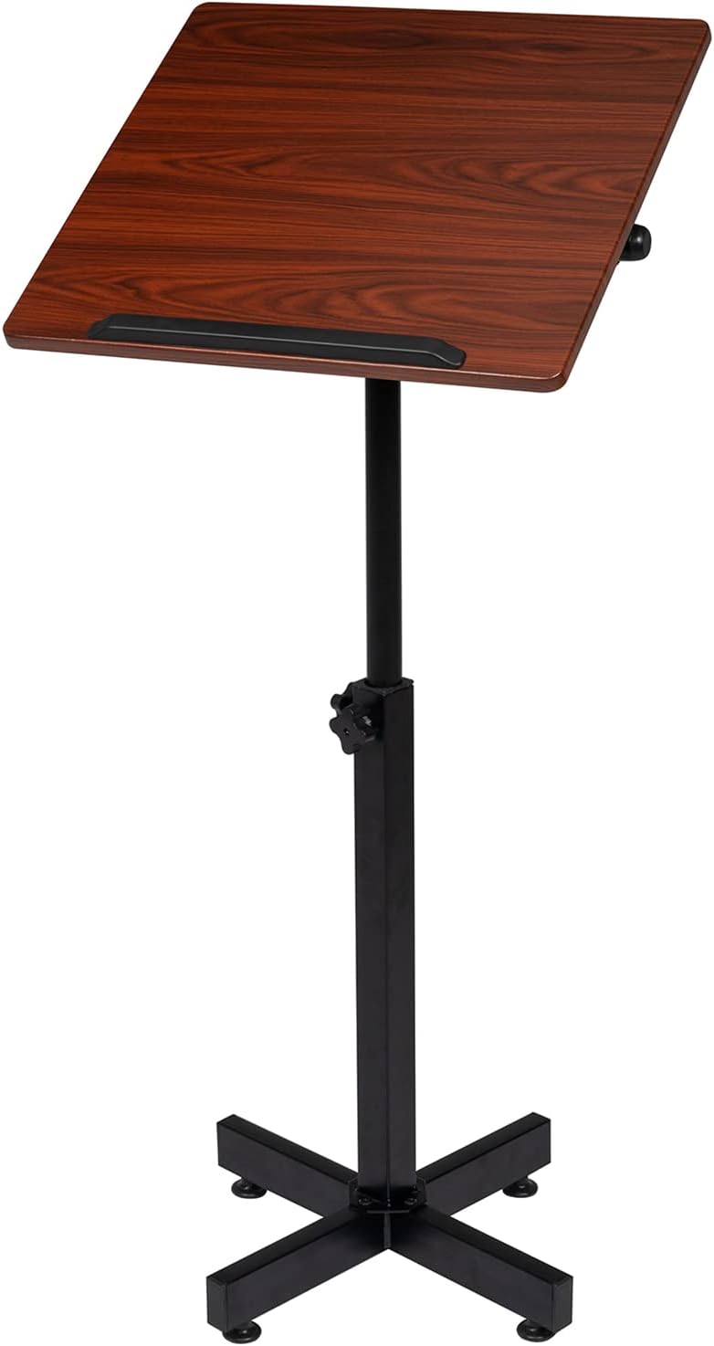 Bonnlo Classic Lectern Podium Stand, Height Adjustable Church Classroom Lectu...
