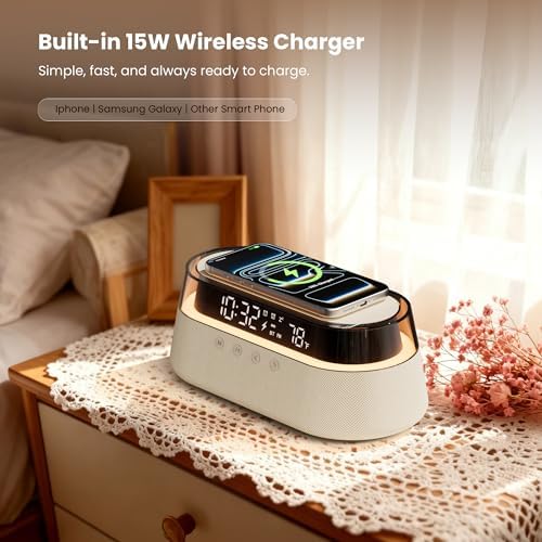 6-in-1 fast wireless charger, bluetooth speaker alarm clock, package contents