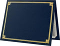 LUXPaper 9.5" x 12" Certificate Holders | Nautical Blue Linen | Embossed Gold by LUXPaper