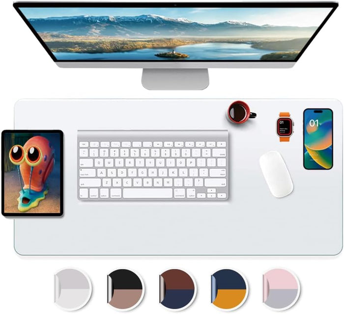 XL PVC Clear Desk Blotter Mat Protector Plastic Table Cover Mat Extra Large Office Drawing Writing Full Desk Pad for Computer Work Desktop Organizer Non-Slip Easy Clean Water Resistant 24x60 Crystal