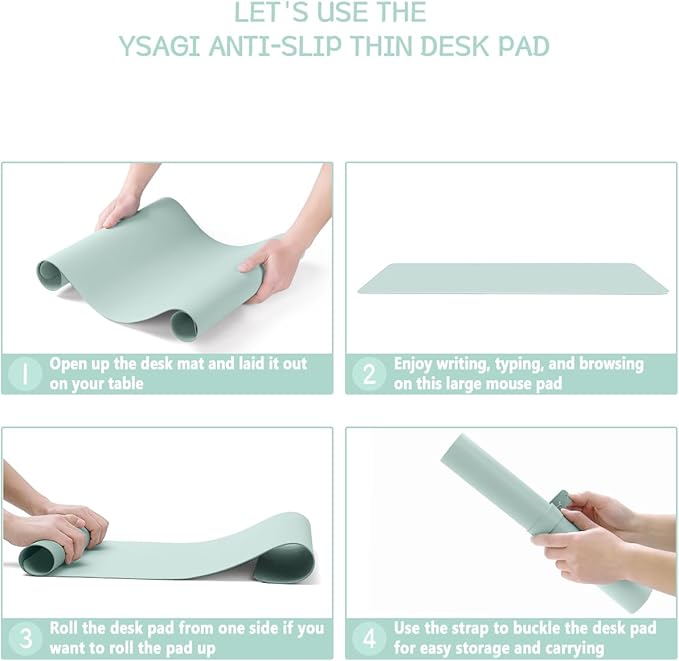 YSAGi Non-Slip Leather Desk Pad L Size, Waterproof Laptop Computer Desk - Image 6
