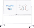 maxtek Rolling Whiteboard, 96x48 Large Double-Sided White Board Dry Erase on by Maxtek