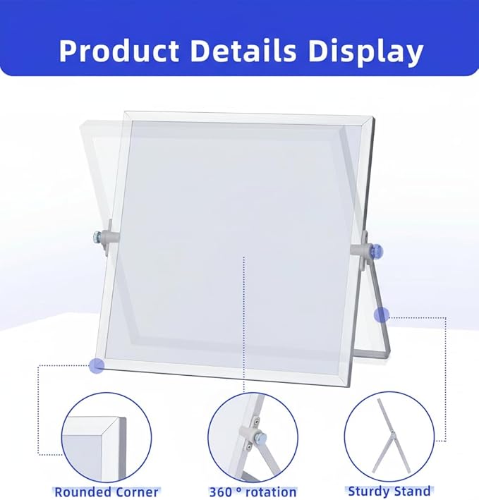 MXG 12x16 Inch Double Sided Magnetic Dry Erase Board, Portable Desk whiteboard - Image 3