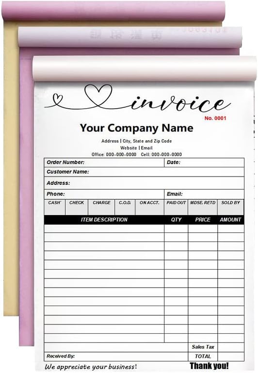 Custom Carbonless Sales Invoice Form Books by Unknown