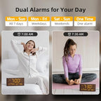 raynic digital alarm clock, 8.7" large led display, close-up detail