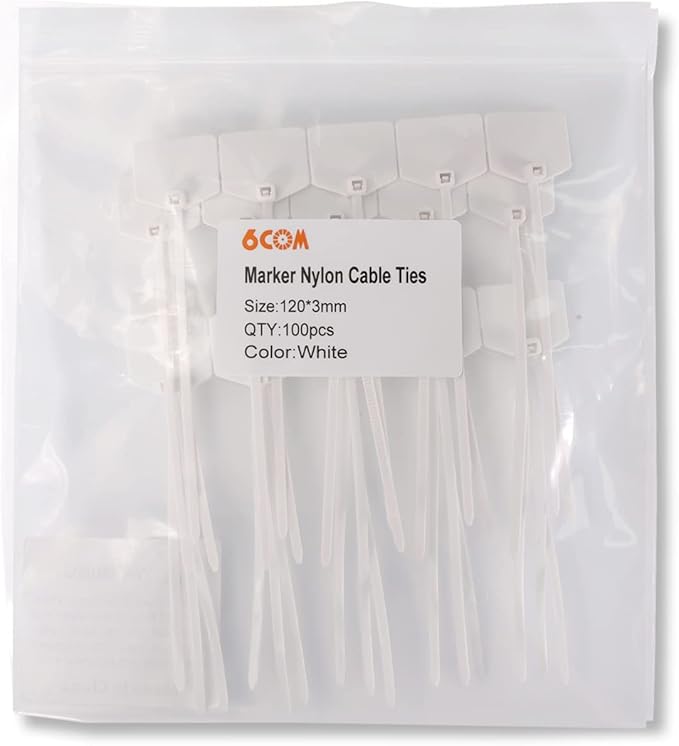 Waterproof Shipping Tags, Self Locking Nylon Writable Marker Ties Luggage - Image 5