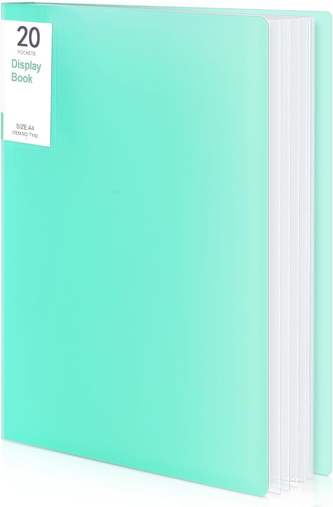 Phyxin Portfolio Binder, 20-Pocket Portfolio Folder 8.5" x 11", Displaying 40 by Phyxin