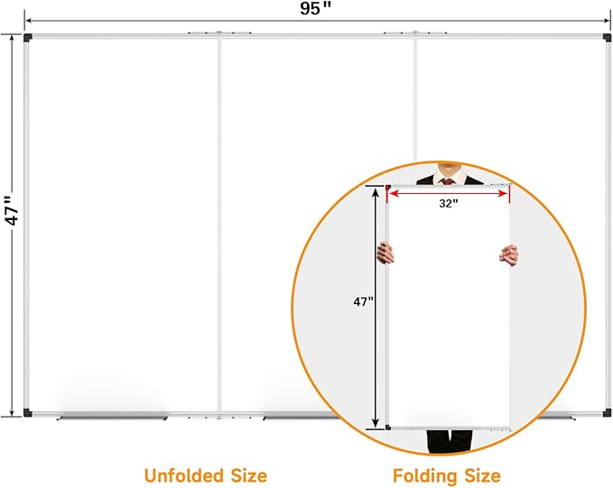 XBoard Magnetic Whiteboard 96 x 48 Inch, Giant Foldable Dry Erase White Board - Image 3