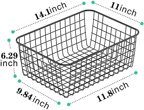 HDYOUDO Metal Black Large Wire Basket Food Storage Organizer, pantry organizers - Image 2