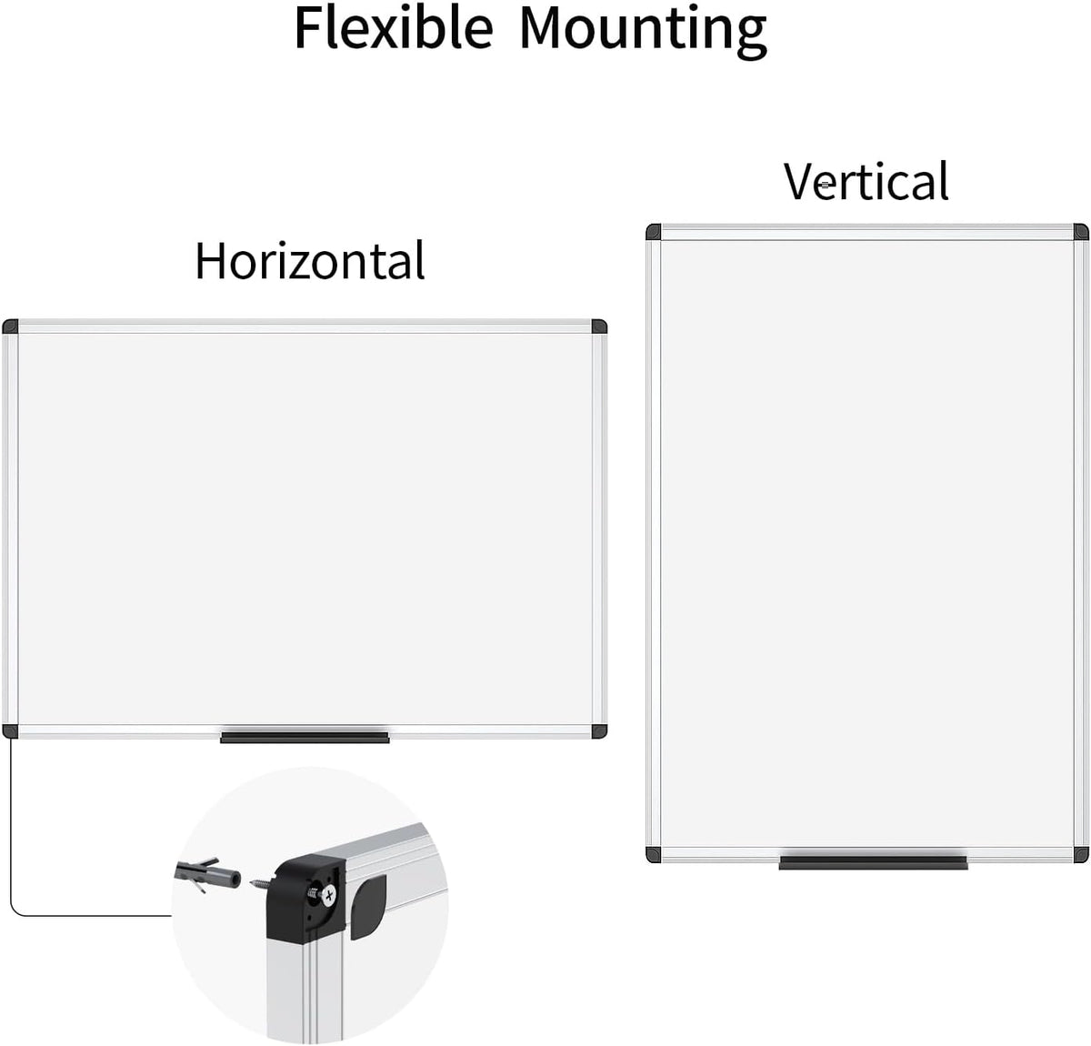 VIZ-PRO Dry Erase Board, 48 x 36 Inches, 2 Pack, Wall Mounted Whiteboard