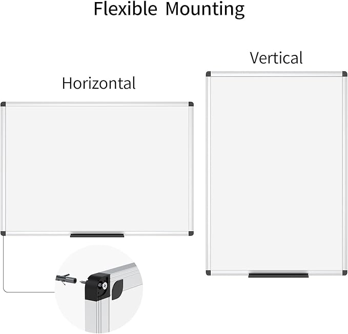 VIZ-PRO Dry Erase Board/Whiteboard, 36 X 24 Inches, Wall Mounted Board - Image 3