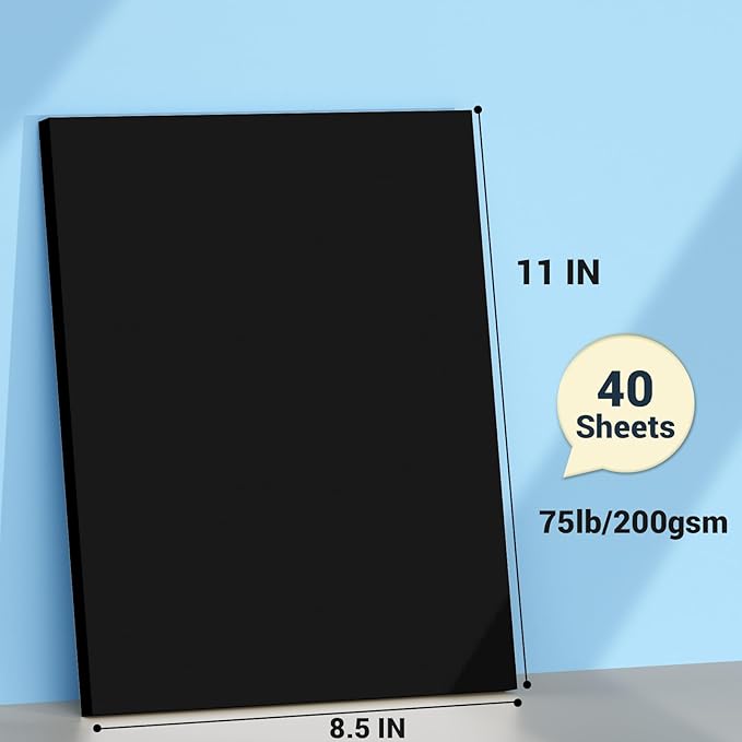 Cardstock 8.5 x 11, Thick Printer Paper 75 lb/200 gsm, 40 Sheets Card Stock - Image 2