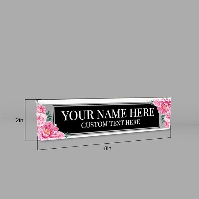 Signs ByLITA Floral Pattern Customized Nameplate | Midnight Bloom Personalized - Image 7