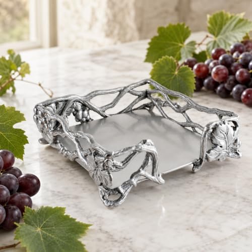 Arthur Court Grape Open Vine Napkin Holder - Durable Aluminum for Kitchen Cou...