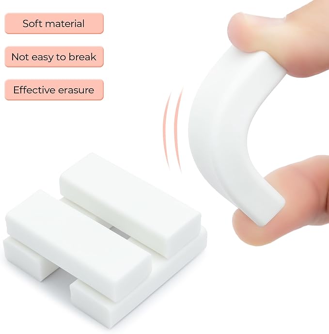 M&G 4 Pack Pencil Erasers Sliding Retractable Eraser, Soft Cute Erasers Push - Image 3
