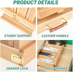 falling in art adjustable sketchbox tabletop easel with, side view