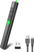 Wireless Presentation Clicker PowerPoint Presenter Remote: Rechargeable Green by UBUYONE%C2%AE
