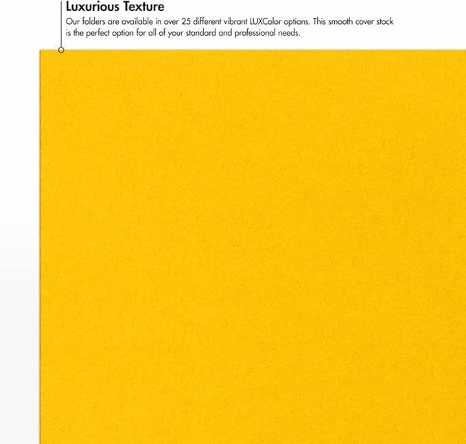 LUXPaper 9" x 12" Presentation Folders | Two Pocket | Sunflower Yellow | 100lb. - Image 4