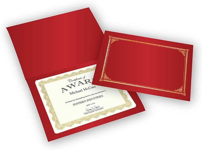 Geographics Classic Linen Red Certificate Holders - Image 2
