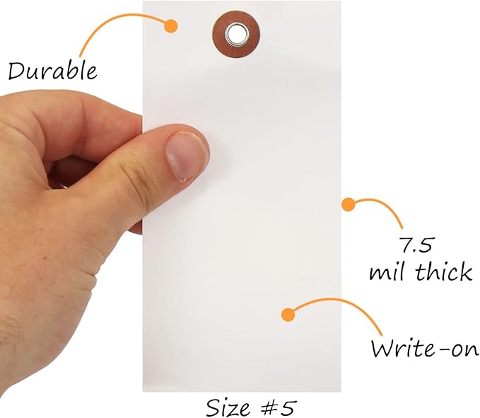 SmartSign 4.75 x 2.375 inch Blank White Shipping Tags - Image 3